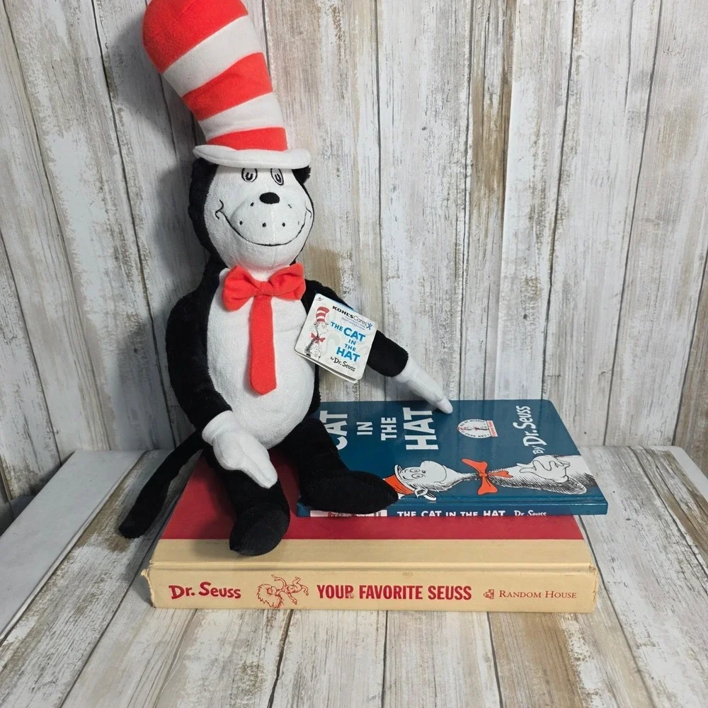 Dr Seuss Cat in the Hat Plush & Book Set Your Favorite Seuss Treasury 13 Stories